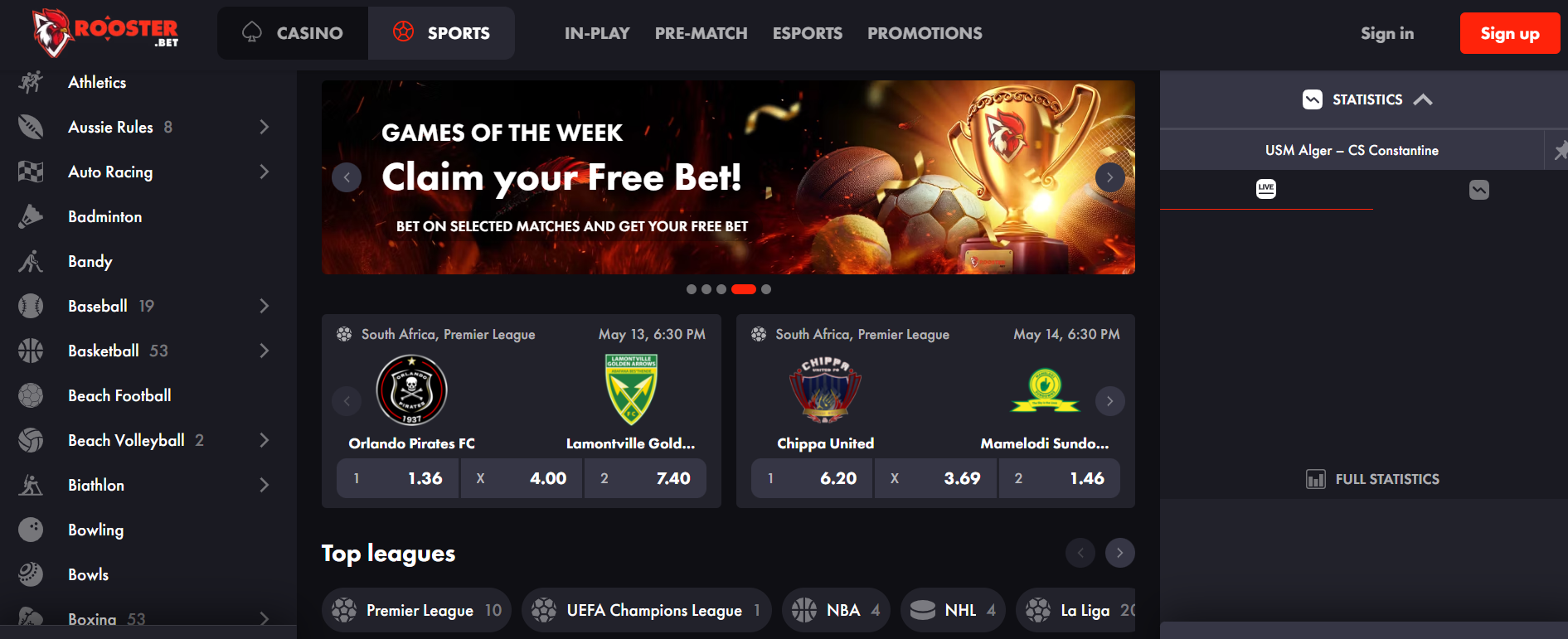 Rooster.bet Sports